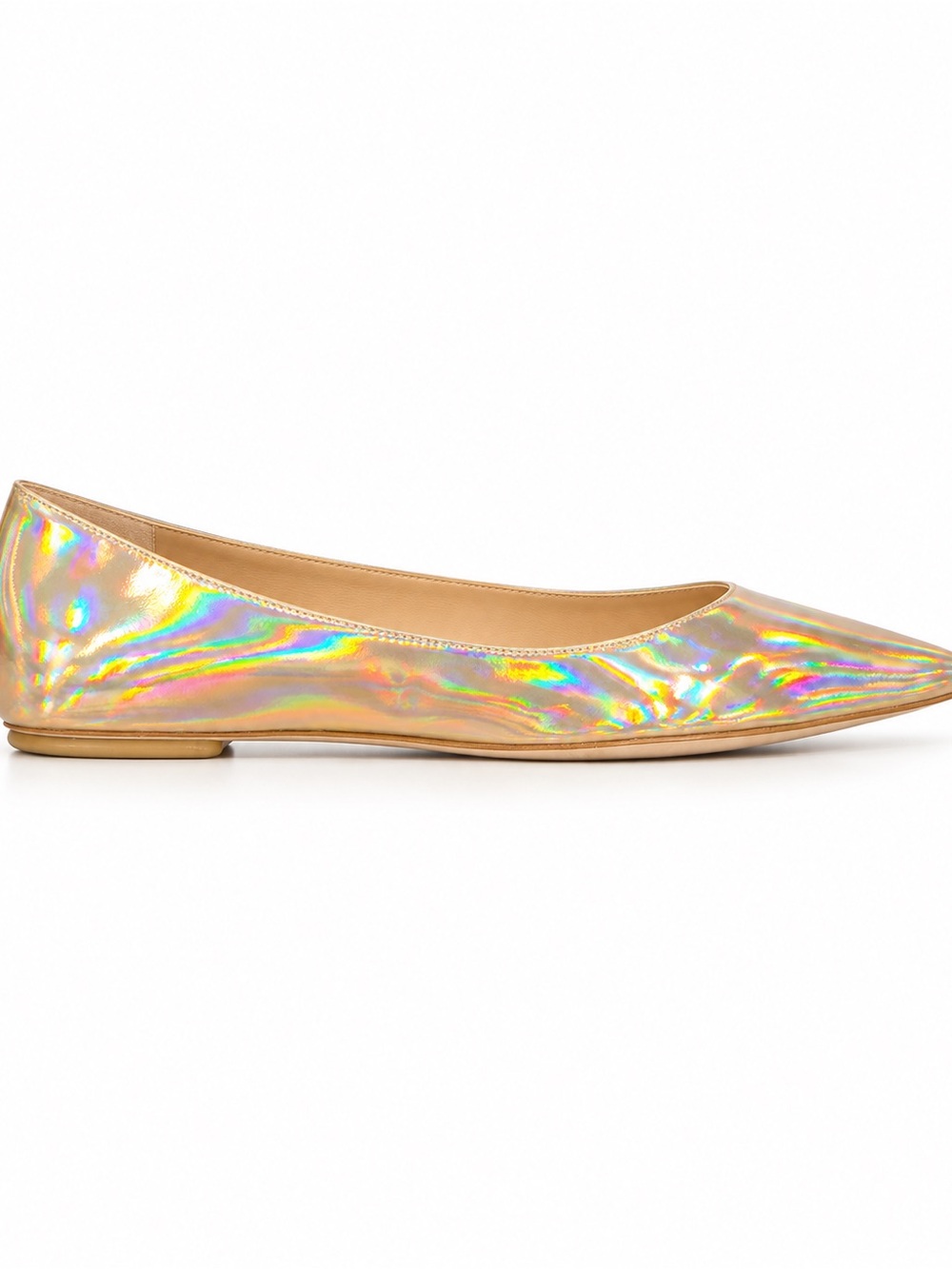 Stuart Weitzman Hash Holographic Pointed Toe Flats 7.5B